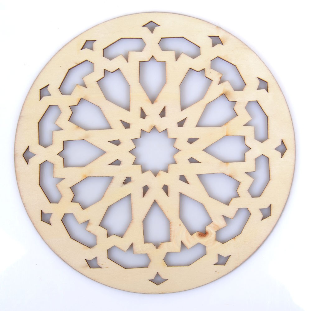 Celosia Arabe Calada - Posa Vasos - Madera Corte por Laser - Modelo 11 - 20 cm