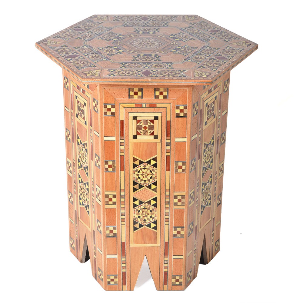 Juego 3 Mesas Taracea Hexagonal - S I R I A - Modelo TAWILAAT