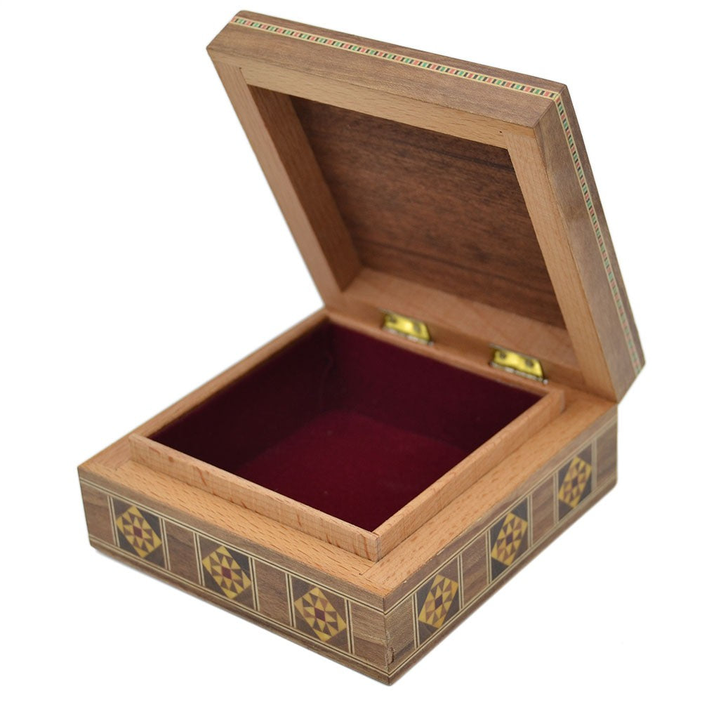 Caja Taracea Siria Cuadrada - Decoracion Estrella - 11 cm