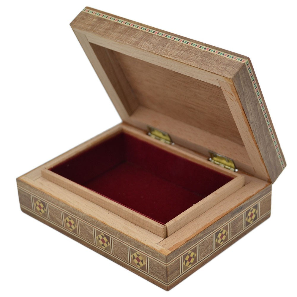 Caja Taracea Siria Rectangular - Decoracion Estrella - 10.5 cm