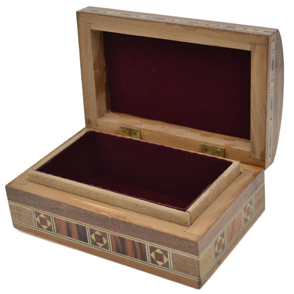 Baul Taracea Siria - Tapa Madera Tallada - 14 cm