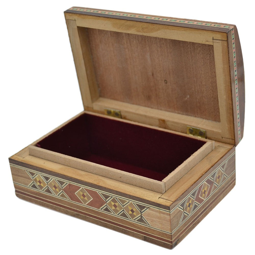 Baul Taracea Siria - Tapa Madera Tallada - 15 cm