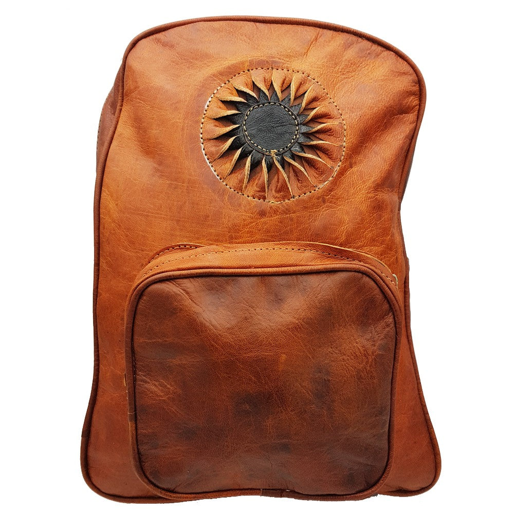 Mochila Cuero - 3 Bolsillos - 100% Cuero - Modelo SOL