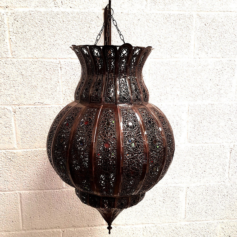 Lampara Marroquí para Techo - Calado geometrico Árabe - Modelo SUSAN