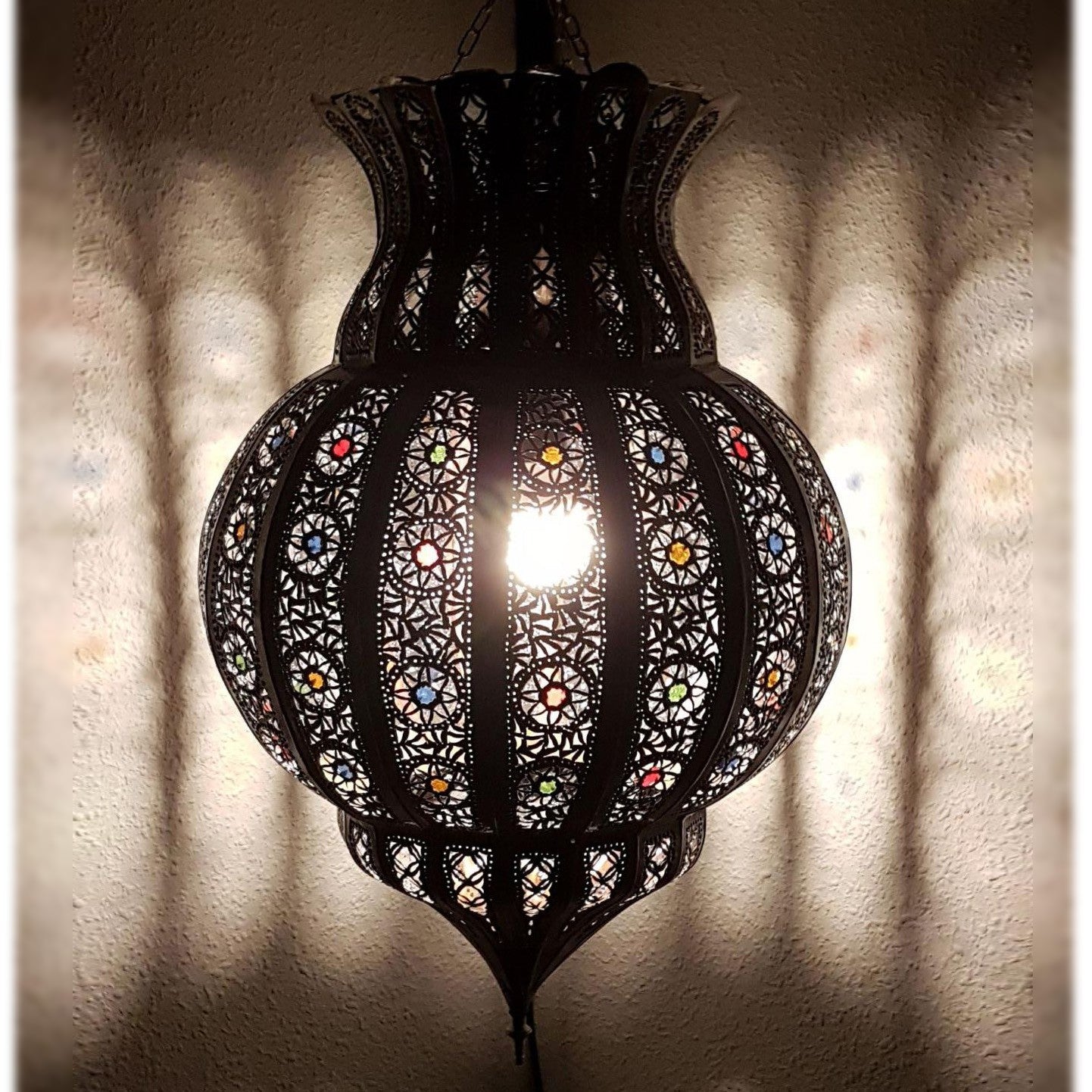 Lampara Marroquí para Techo - Calado geometrico Árabe - Modelo SUSAN