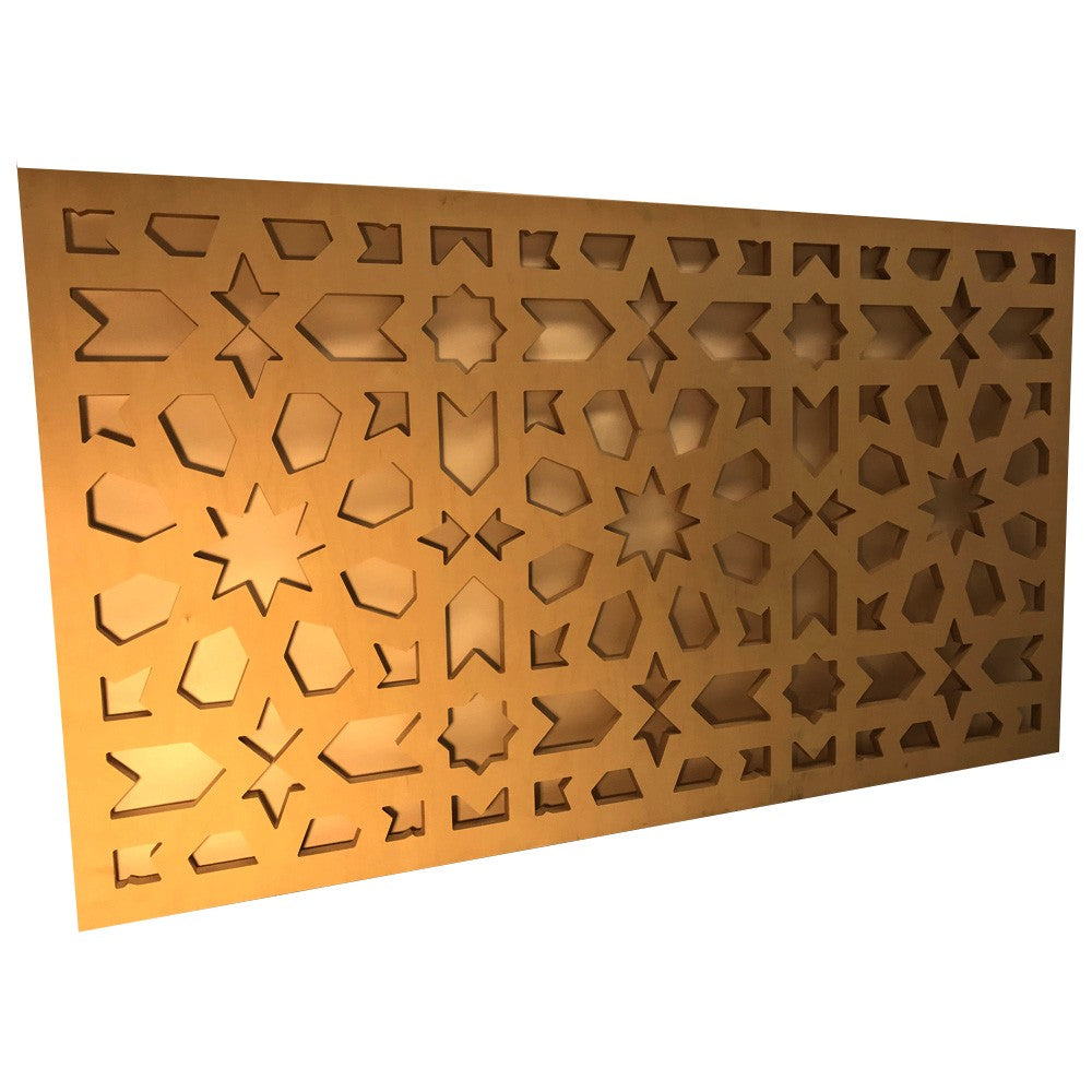 Celosia Árabe Pared o Falso Techo - Madera Laminada - Diseño Geometrico