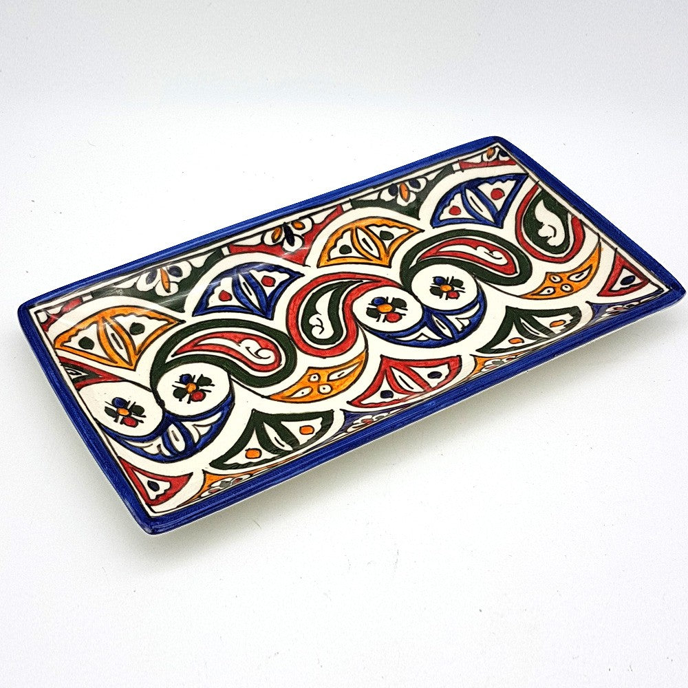 Plato o bandeja Rectangular Cerámica pintado a mano - SERIE FESI