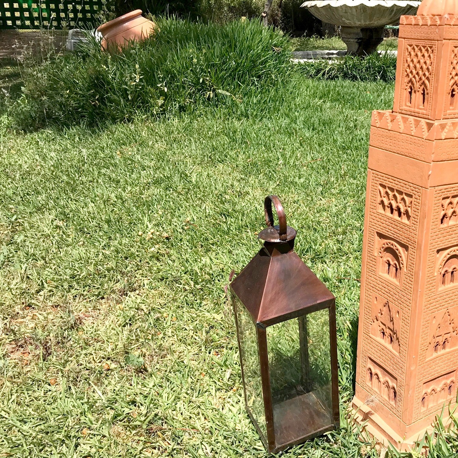 Farol Artesanal Forja y Cristal - Artesania Marroqui - Estilo Andaluz - Modelo Albulut