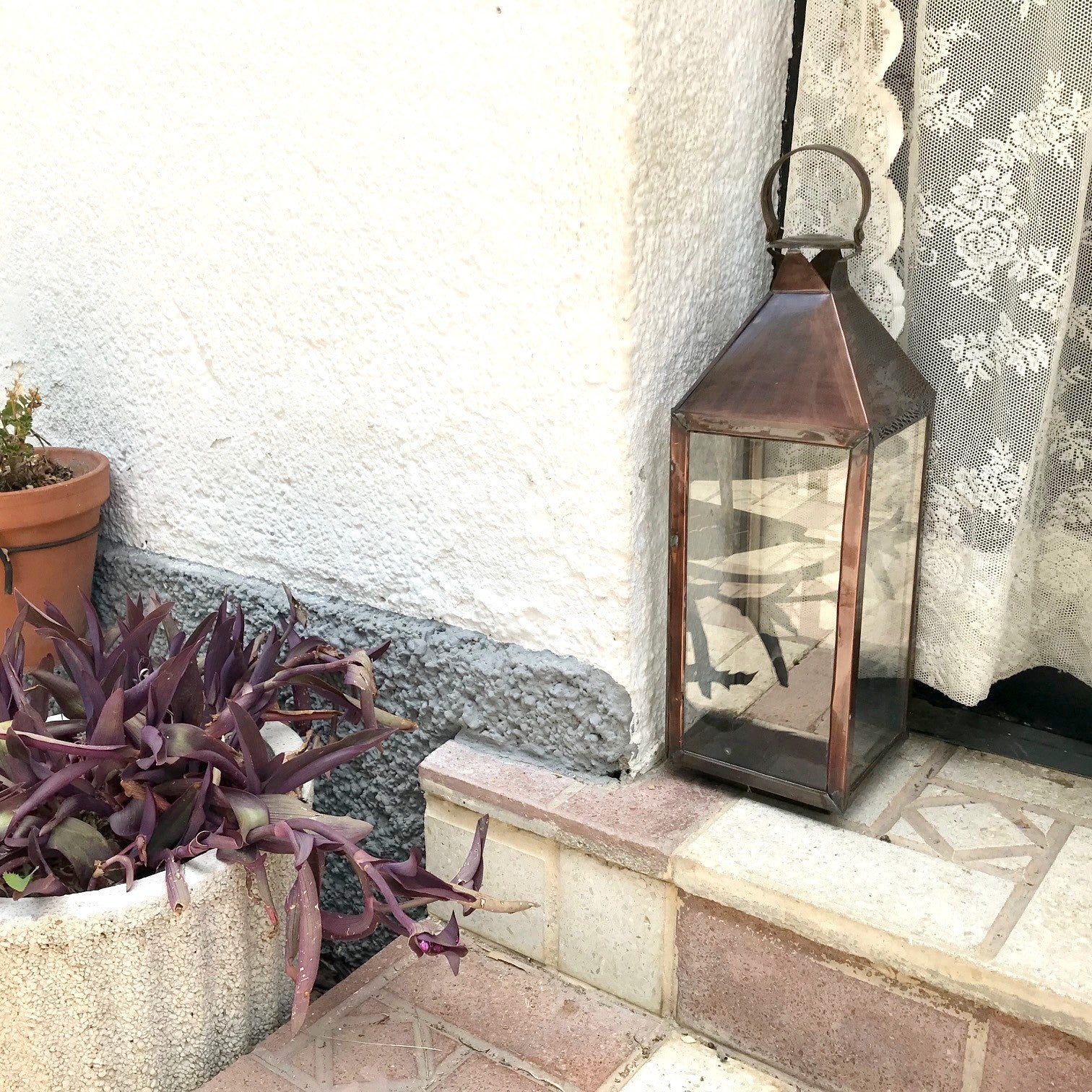 Farol Artesanal Forja y Cristal - Artesania Marroqui - Estilo Andaluz - Modelo Albulut