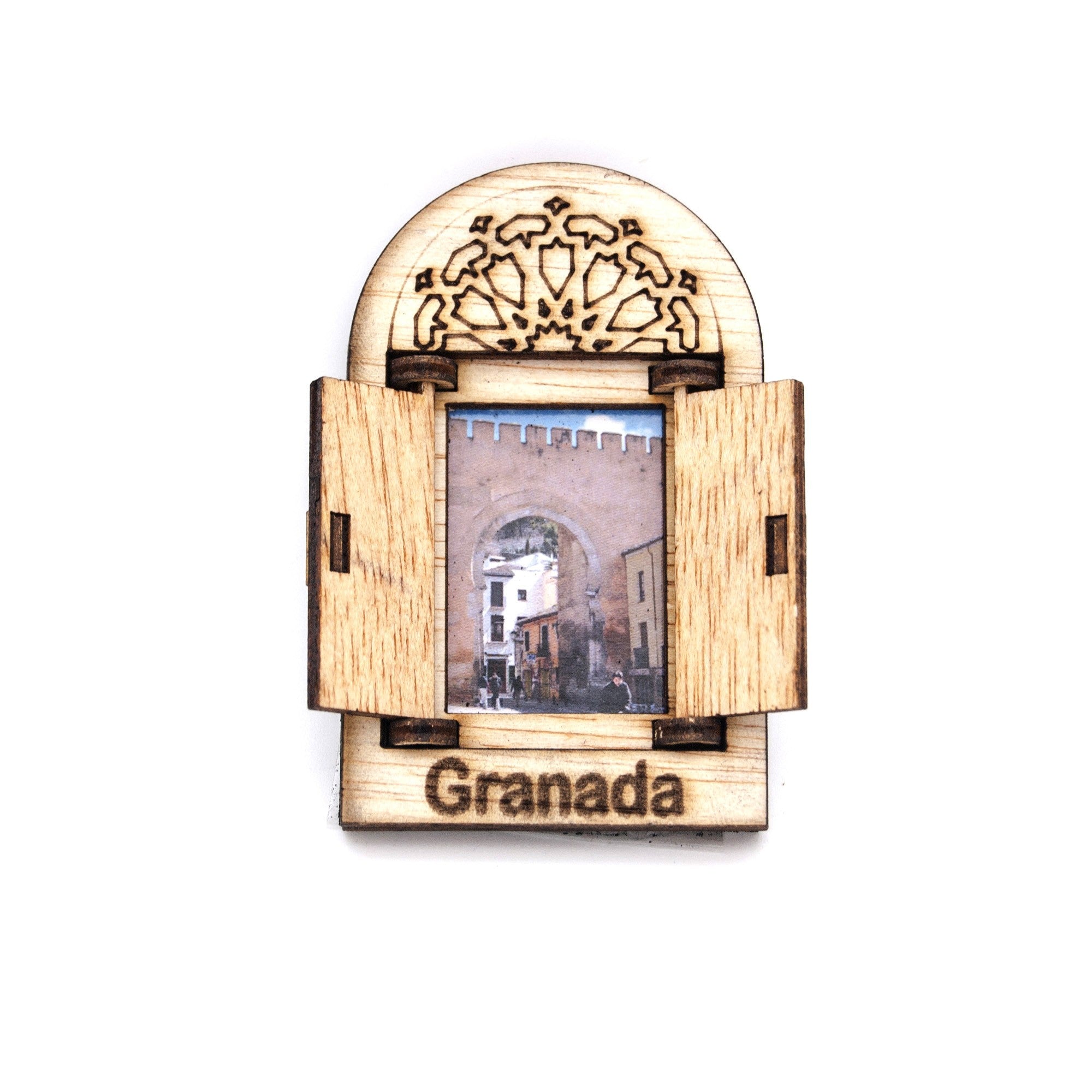 Ventanita Árabe con puerta Imán Nevera - Diseño Alhambra - Souvenir