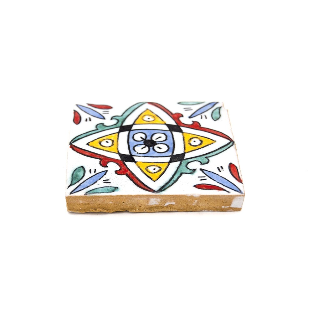 Azulejo Andalusí - Zellige Mosaico Nazari - 10 x 10cm - Artesanía Marroquí - Modelo 65