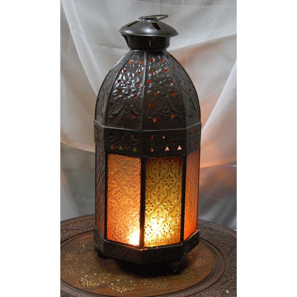 Farol Vela Octogonal - Cristal Colores