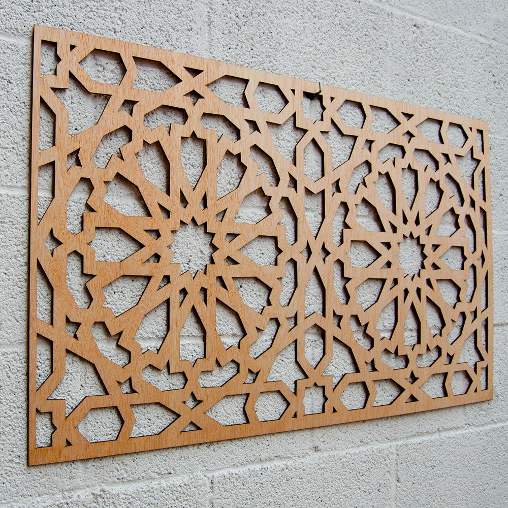 Celosía de Madera - Diseño Alhambra - 100 x 60 cm