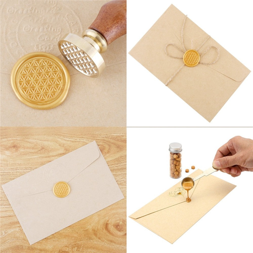 Sello Bronce Medallón Cartas Cera Lacre - Flor Vida 2