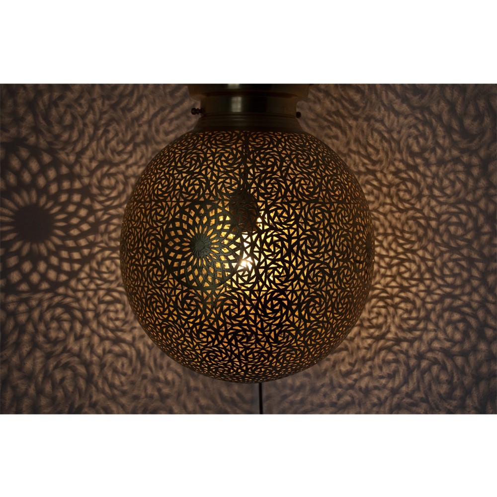 Lámpara Techo Latón Calado DELUXE - Modelo Qatar - 35 cm