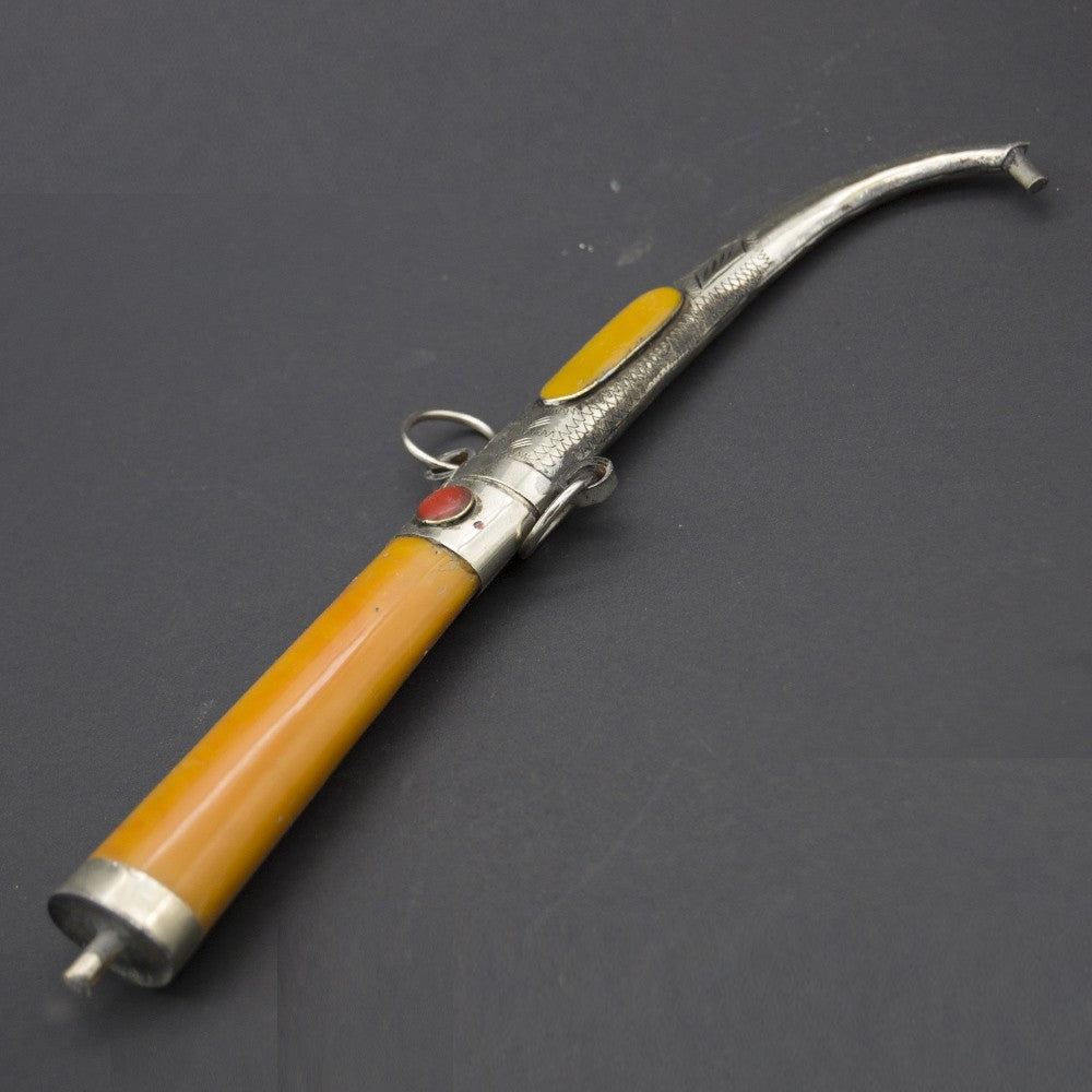 Daga o Puñal Árabe Decoración - Hueso y Alpaca - 23cm