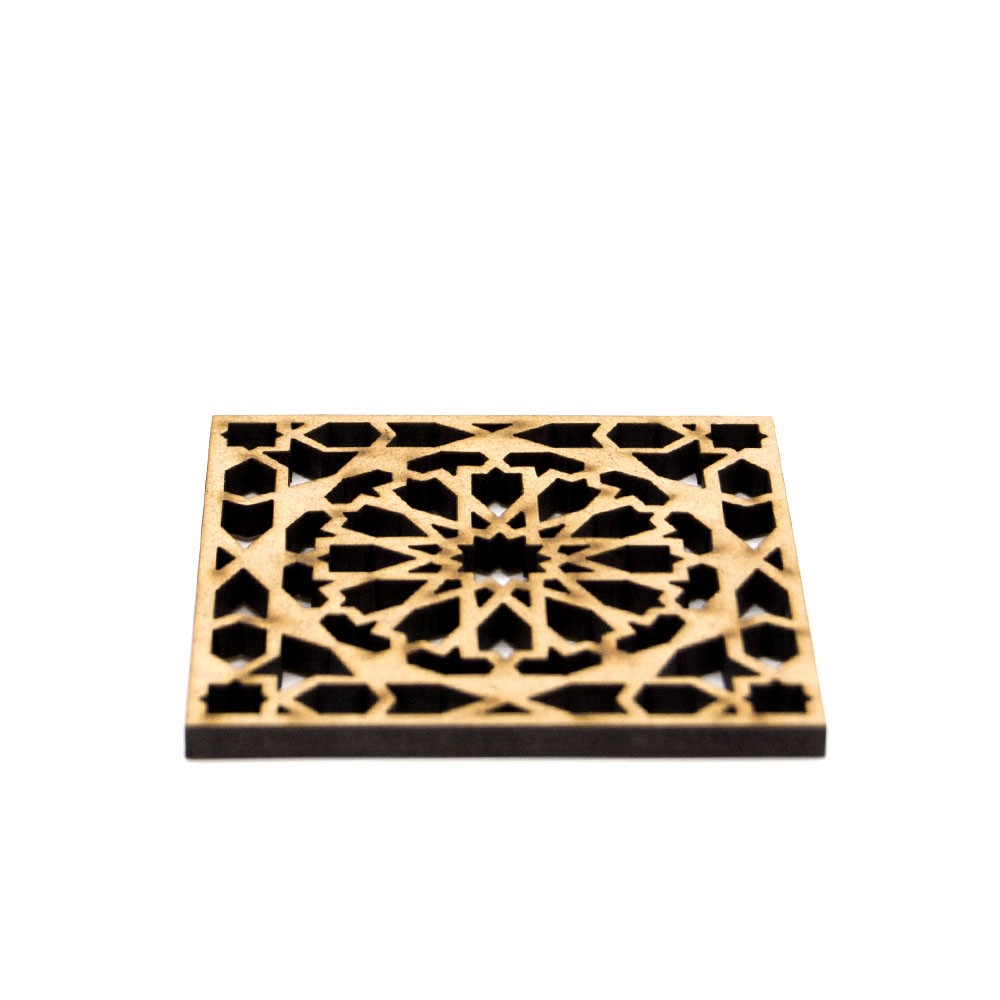 Set 6 Posavasos Celosía Arabe - Madera - Modelo Alhambra