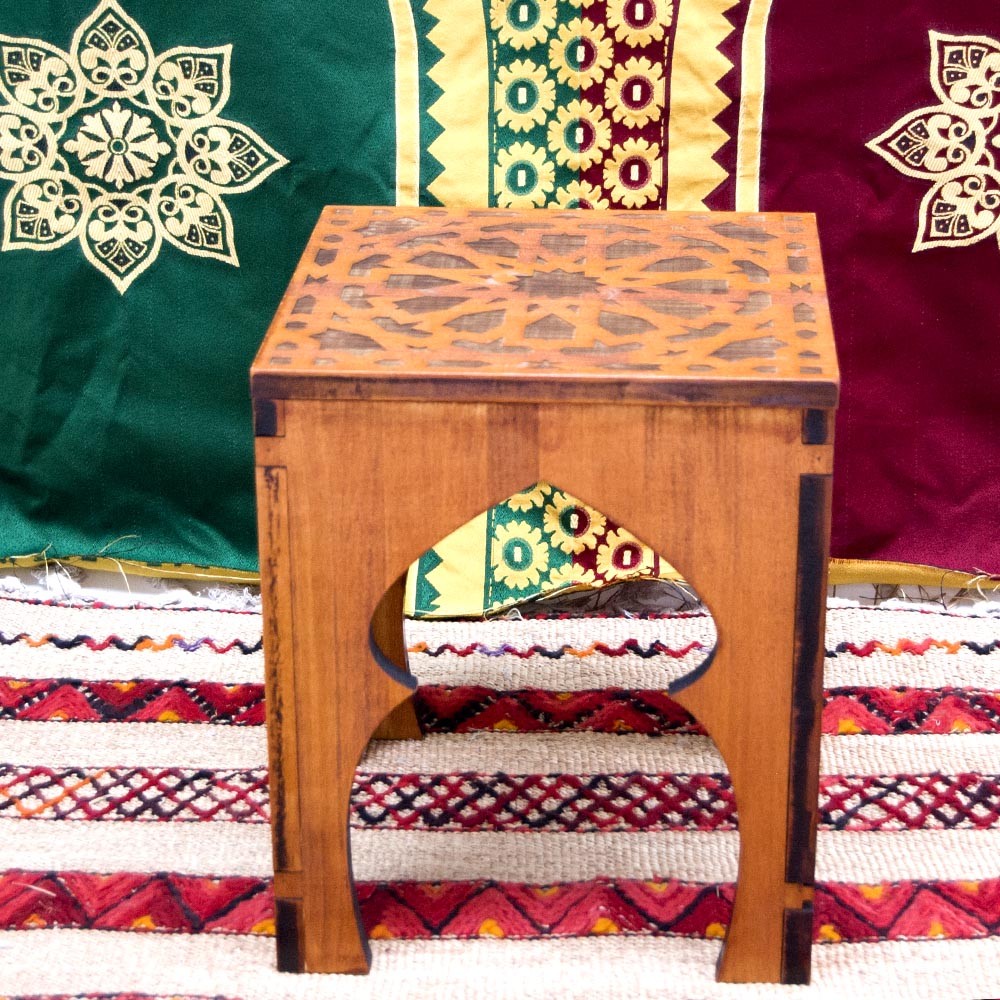 Mesita o Taburete Teteria - 100% Madera - Diseño Alhambra - Deluxe