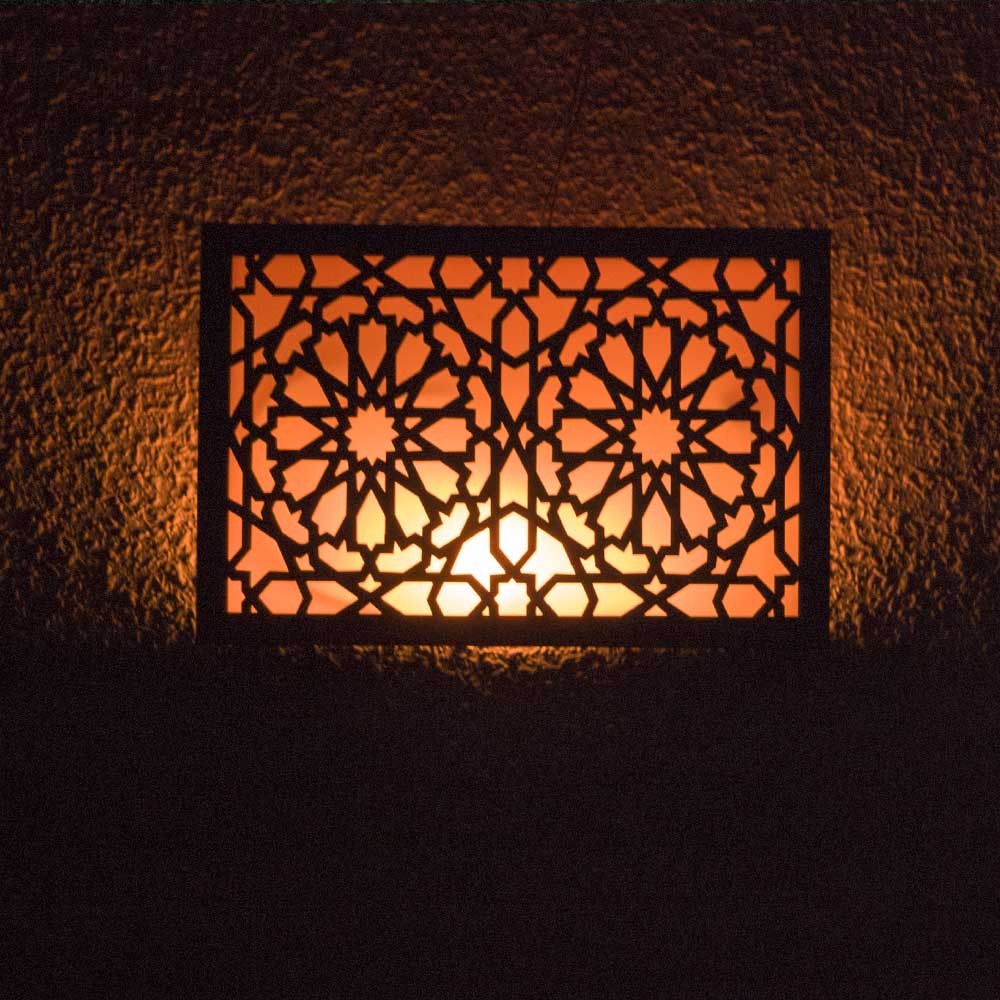 Aplique o Plafón Pared - Celosia Árabe Calada - Modelo Alhambra