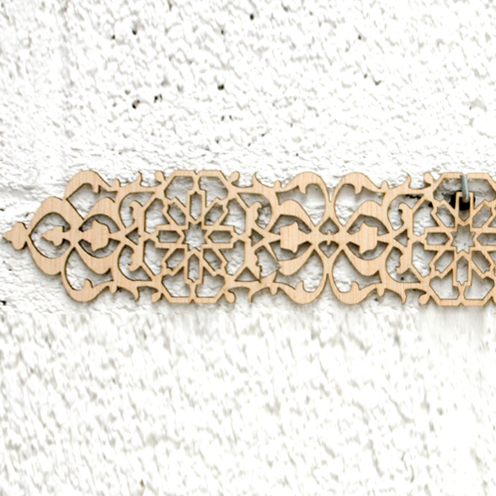 Celosía Árabe Madera 6 x 50cm - Diseños Geométricos - Corte por Laser - Modelo Birrambla