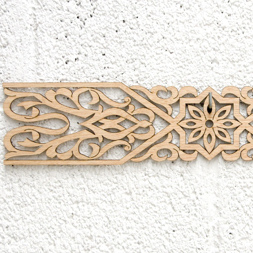 Celosía Árabe Madera 10x50cm - Diseños Geométricos - Corte por Laser - Modelo jamil