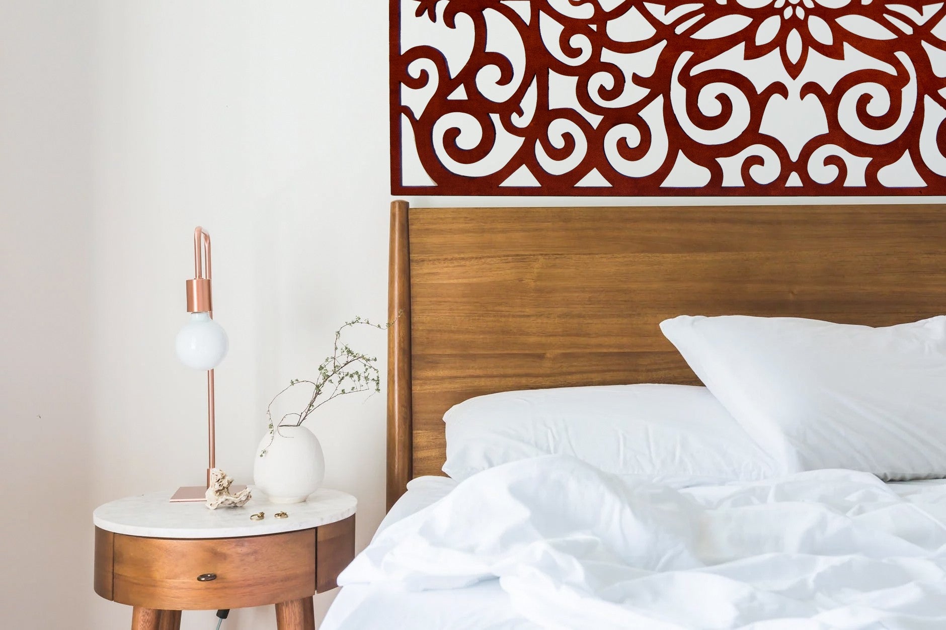 Cabecero de Cama Floral Barroco - 160 x 80 cm - Celosía Madera