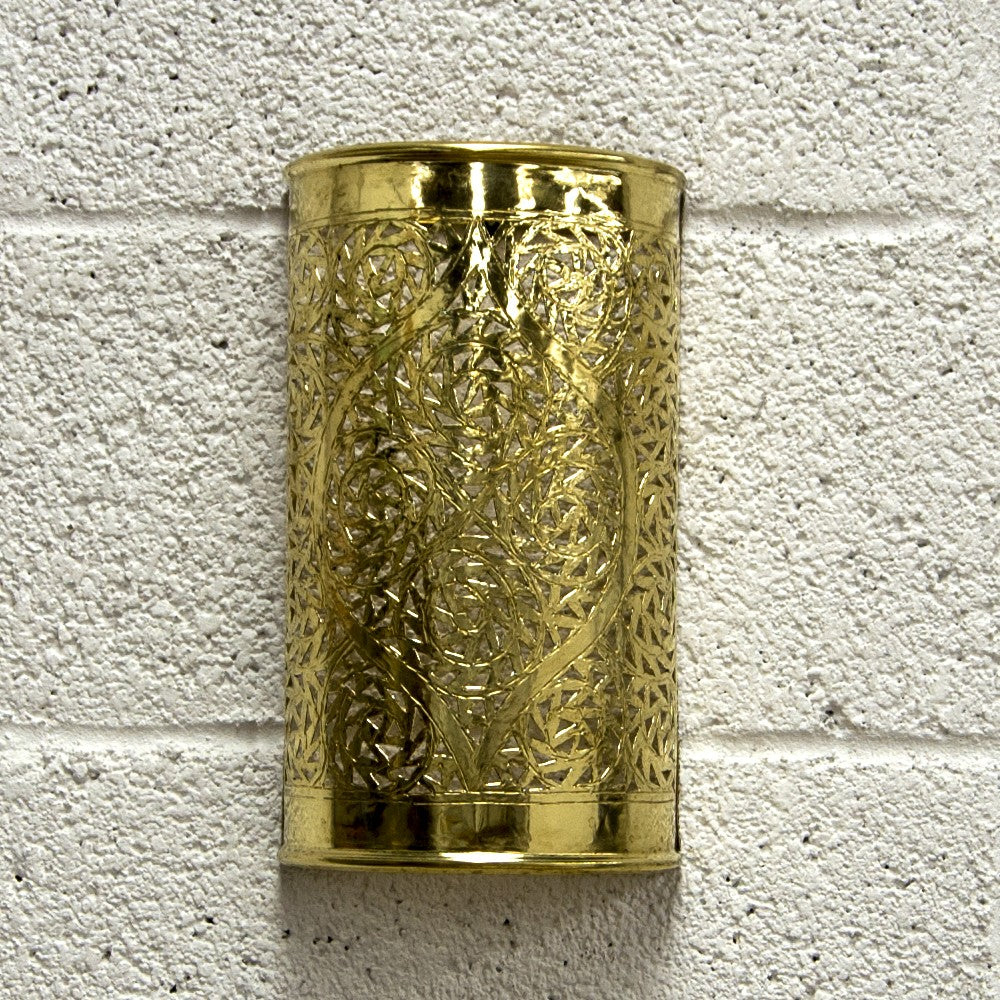Aplique Árabe Cilindro - Latón Dorado - Modelo Qatara