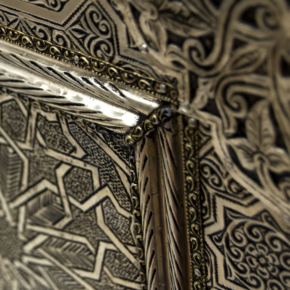 Espejo Decoración Árabe - Alpaca Tallada - Modelo LOTUS