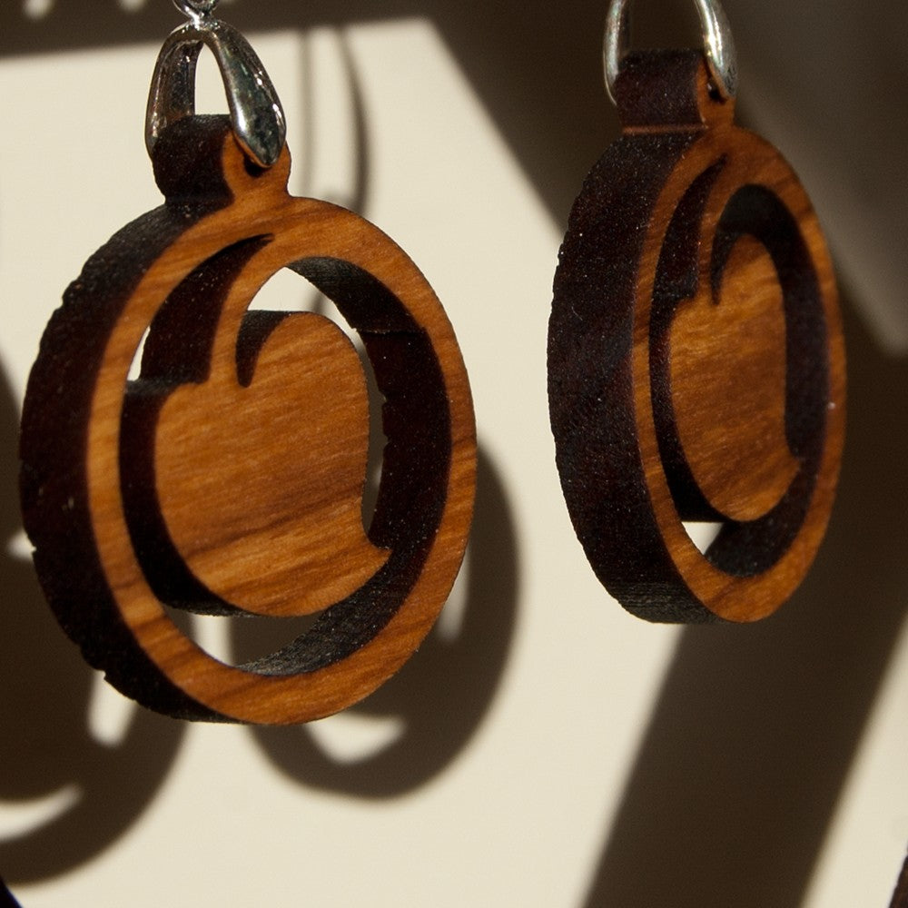 Pendientes Madera Olivo con Plata - Diseño Warka