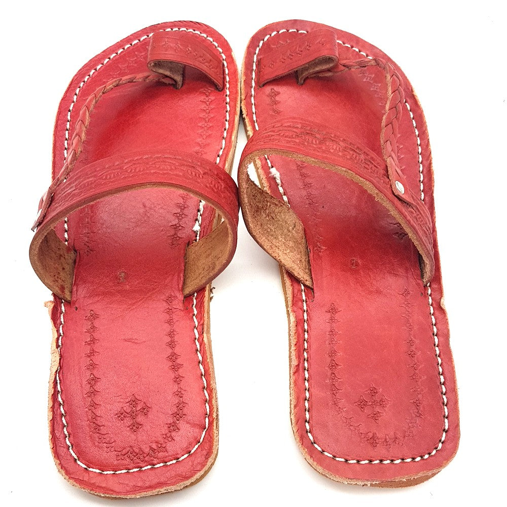 Sandalia Mujer Rojo Claro - 100% Cuero - Modelo Ahmari