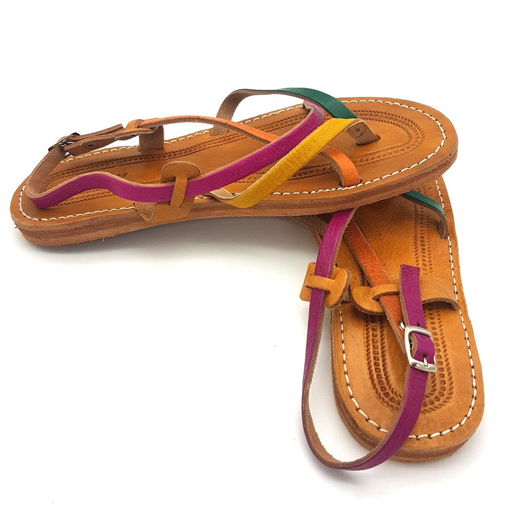 Sandalia Mujer - 100% Cuero - Multicolor - Modelo Alwania