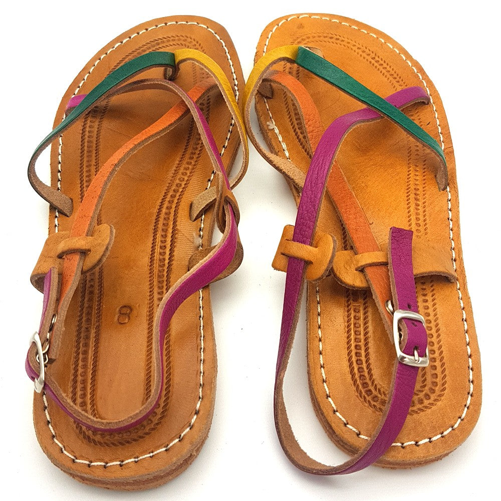 Sandalia Mujer - 100% Cuero - Multicolor - Modelo Alwania