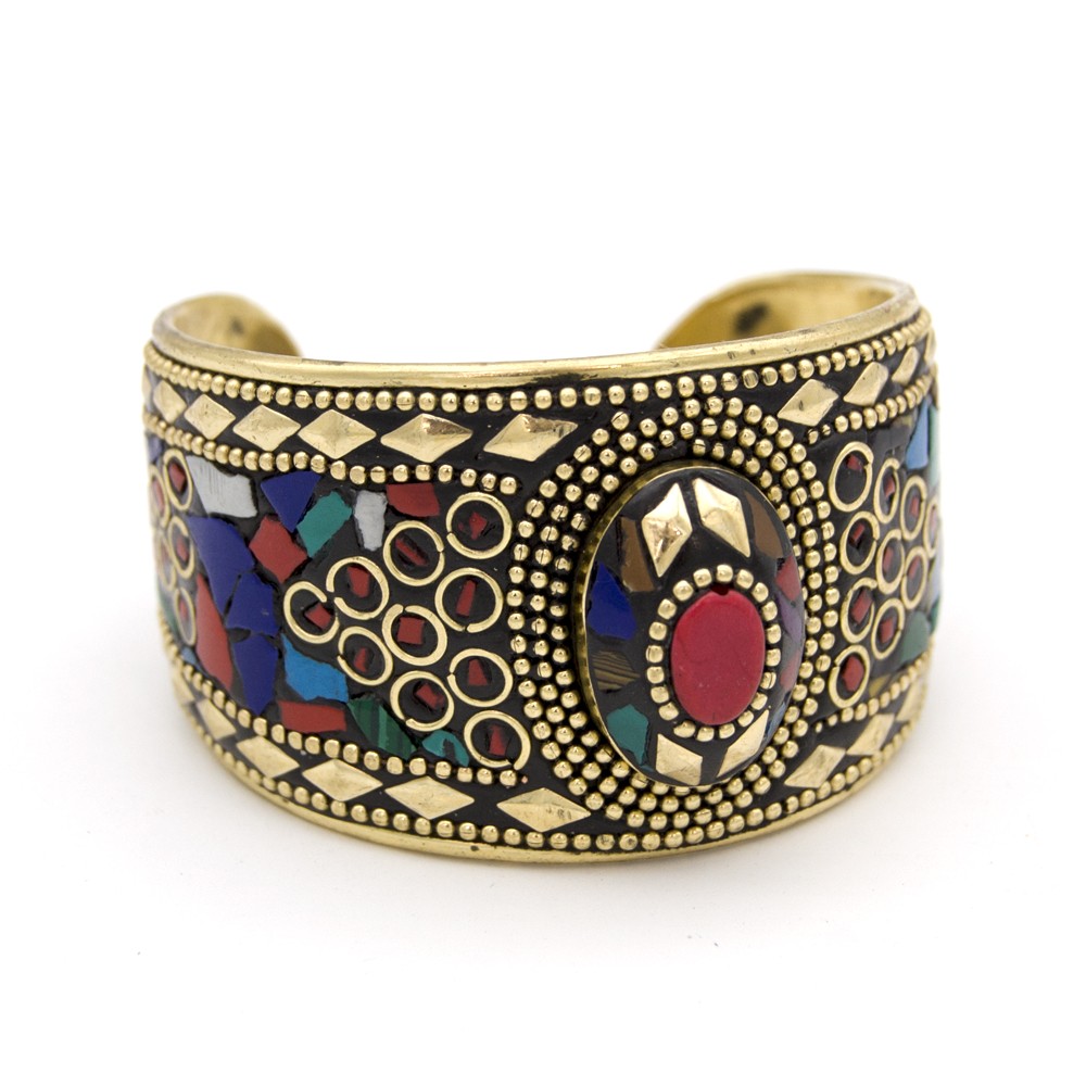 Brazalete Dorado - Piedras Incrustadas - Modelo Ahyarat