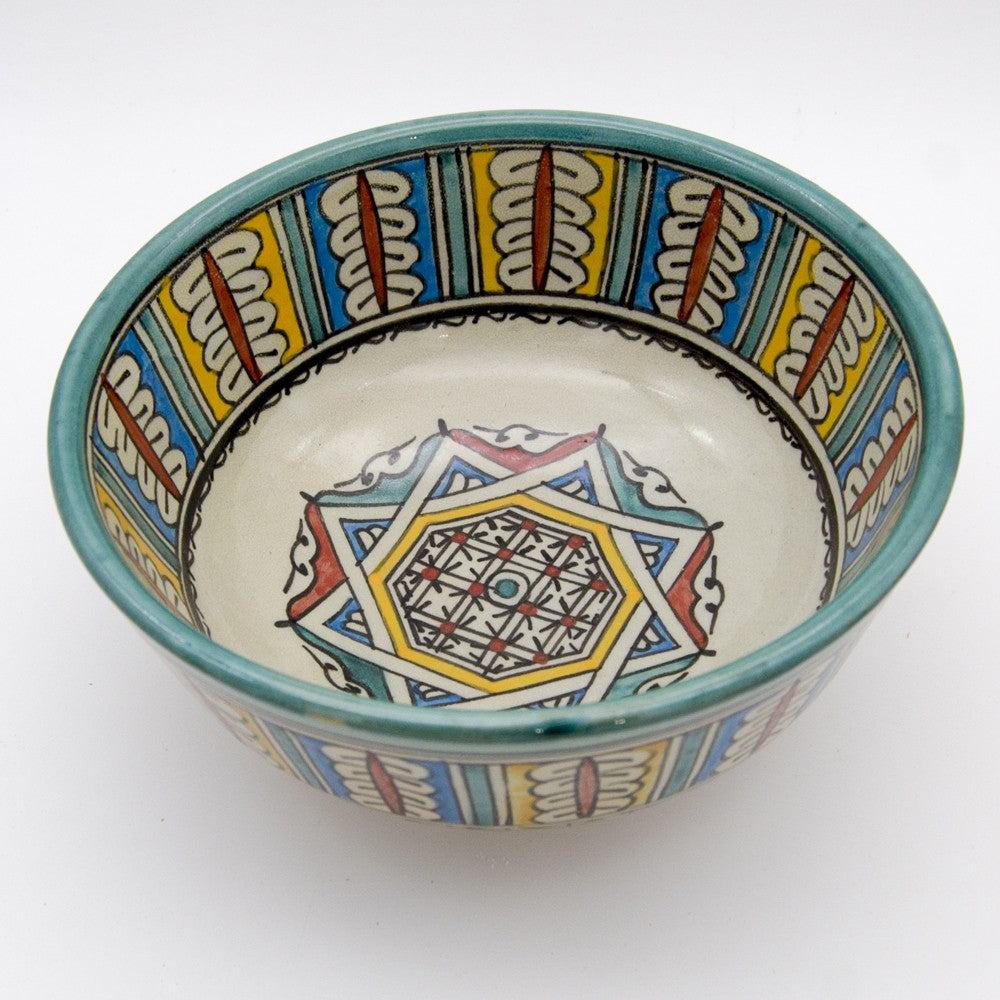 Cuenco o Bowl Ensaladera - Cerámica Fes - Multicolor - 20 x 9 cm