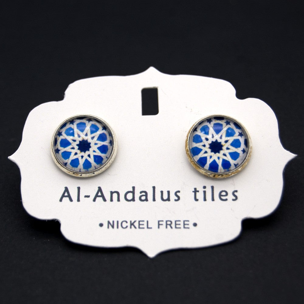 Pendientes Botón - Inspirados en la Alhambra - Al-Andalus Tiles - Modelo Iznain