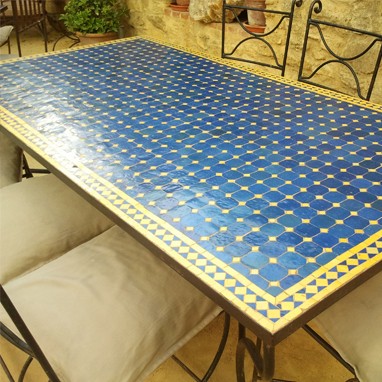 Mesa Mosaico Artesana - Rectangular- Hecha a Mano - Varias Medidas y Colores