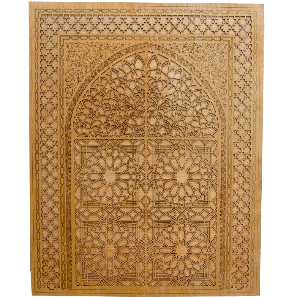 Puerta Sultán - Celosía Madera Decorativa - 100 x 88 cm