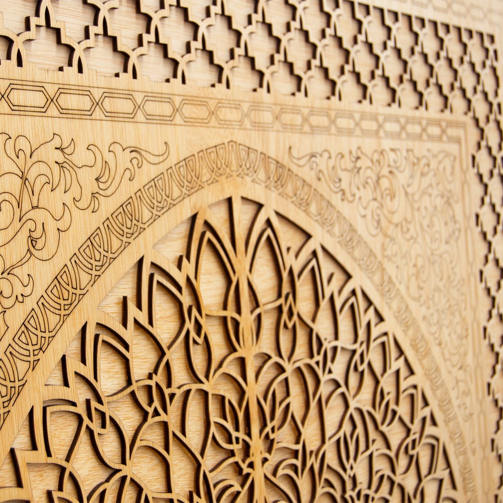 Puerta Sultán - Celosía Madera Decorativa - 100 x 88 cm
