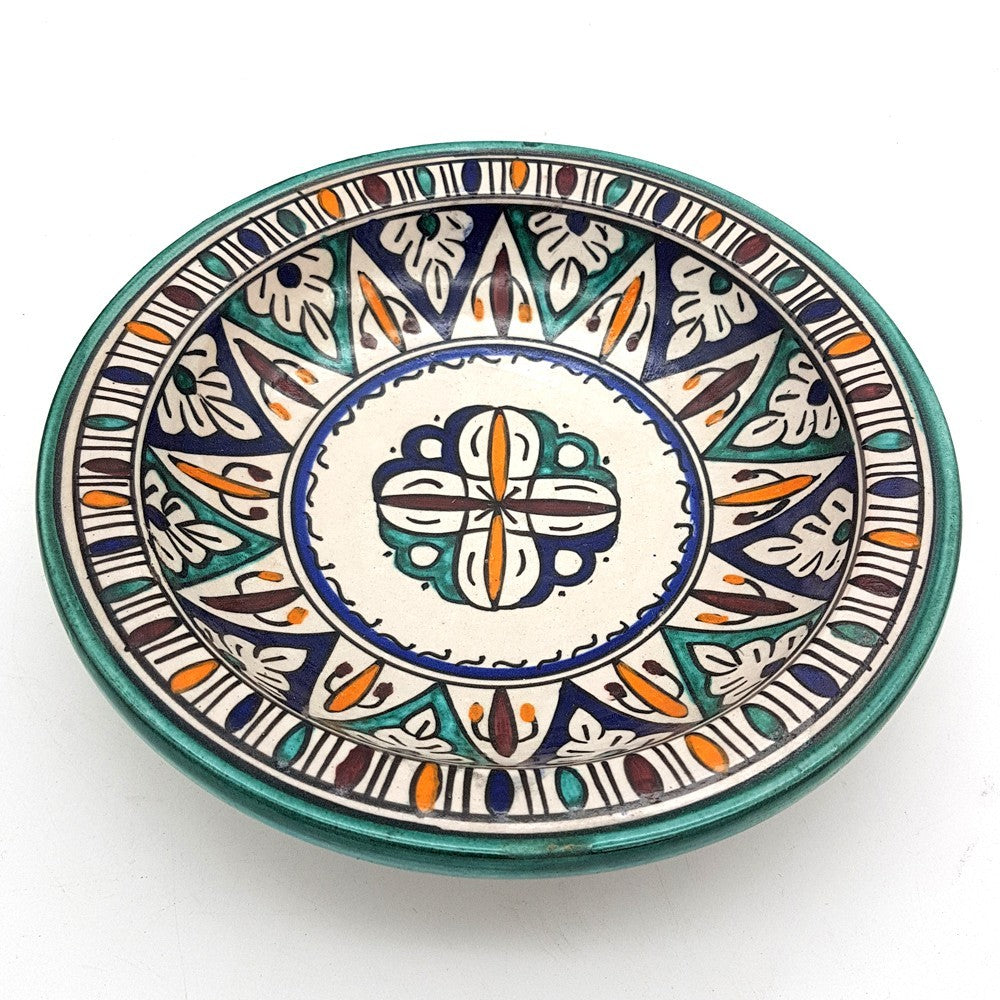 Plato Hondo Árabe - Cerámica Fez - Pintado a Mano - Multicolor - Modelo FESI