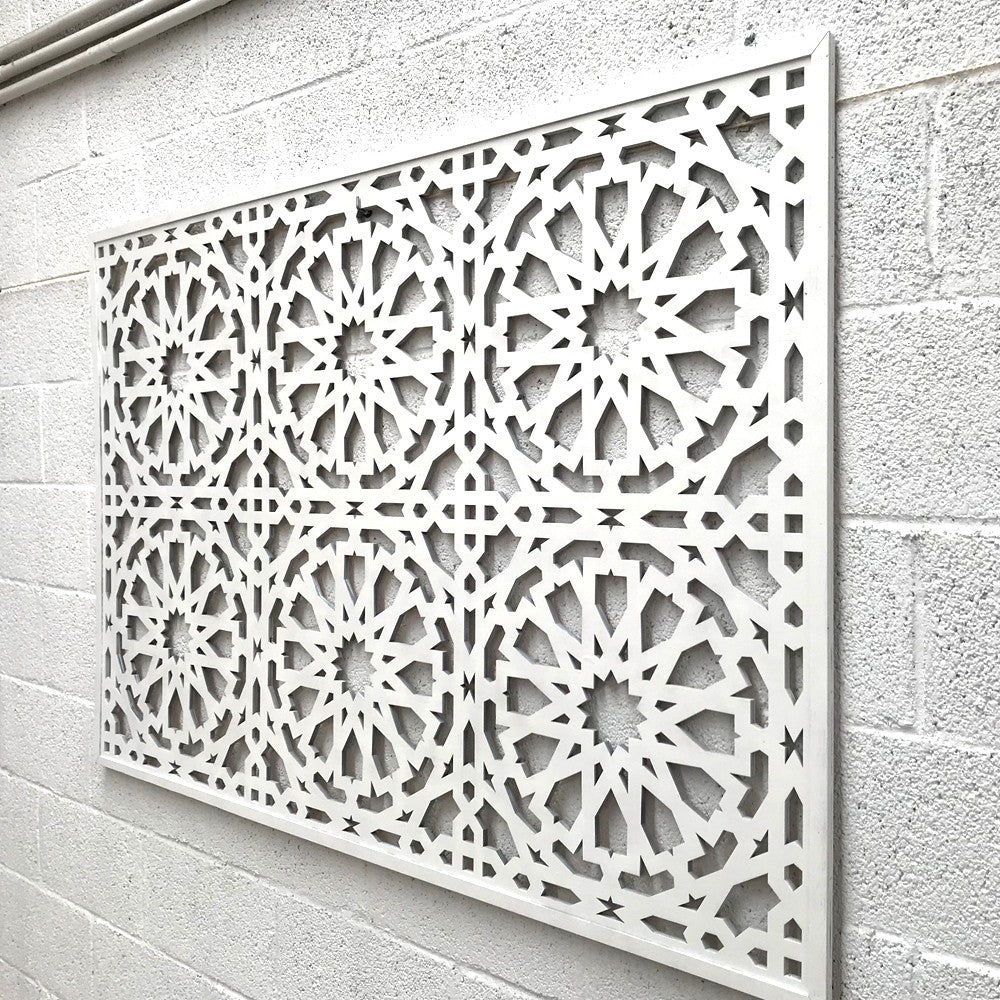 MARCO CELOSÍA ÁRABE - DISEÑO ALHAMBRA - COLOR BLANCO 160cm x 100cm x 1cm
