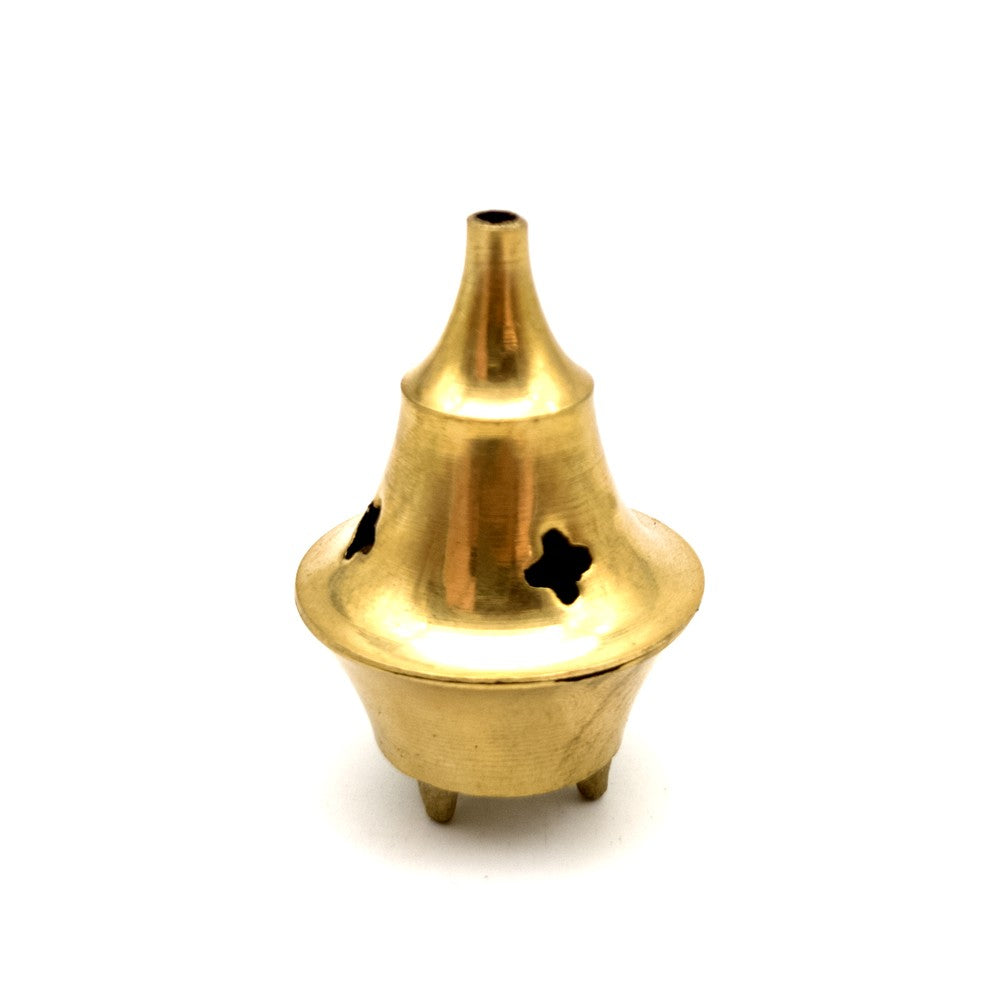Incensario Quemador Incienso de Metal Bronce - Modelo Jarama - 6cm x 3.5cm
