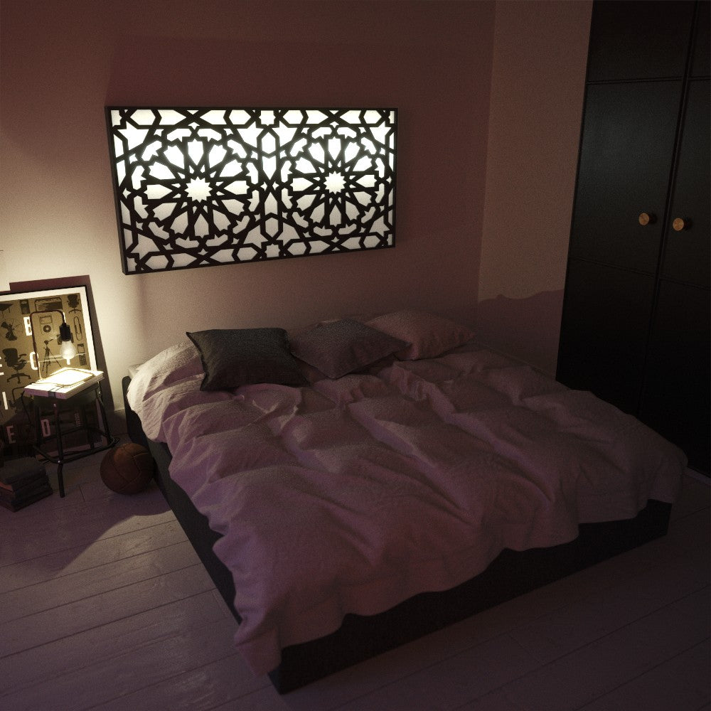 Cabecero de Cama Retroiluminado LED RGB Mando + Control Movil