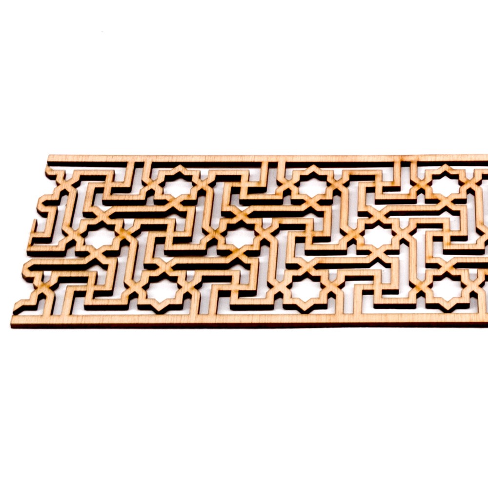 Celosía Madera - Cenefa - Zócalos - Decoración Pared - Corte Láser - Mataaha - 10 x 50 cm