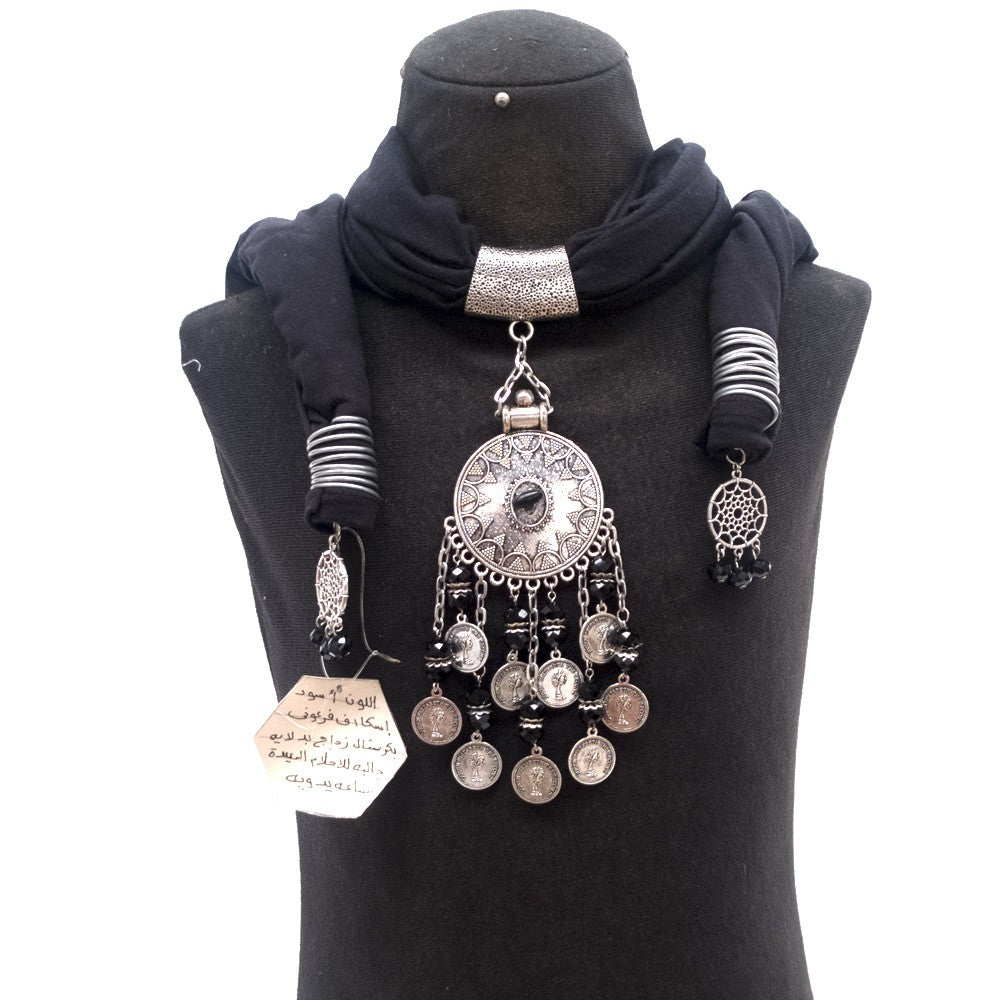 Pañuelo Colgante Mujer Bufanda Collar - Estilo Bohemio - Estilo Egipcio - Modelo nº 4