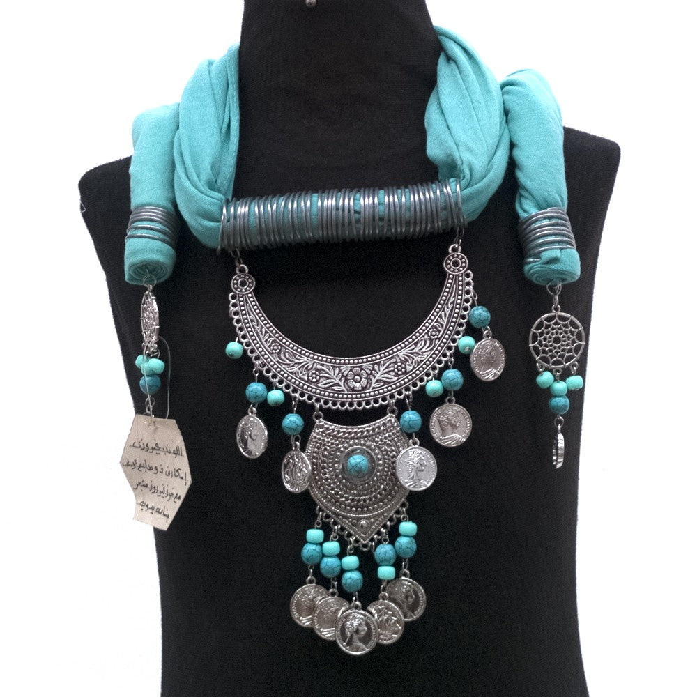 Pañuelo Colgante Mujer Bufanda Collar - Estilo Bohemio - Estilo Egipcio - Modelo nº 8