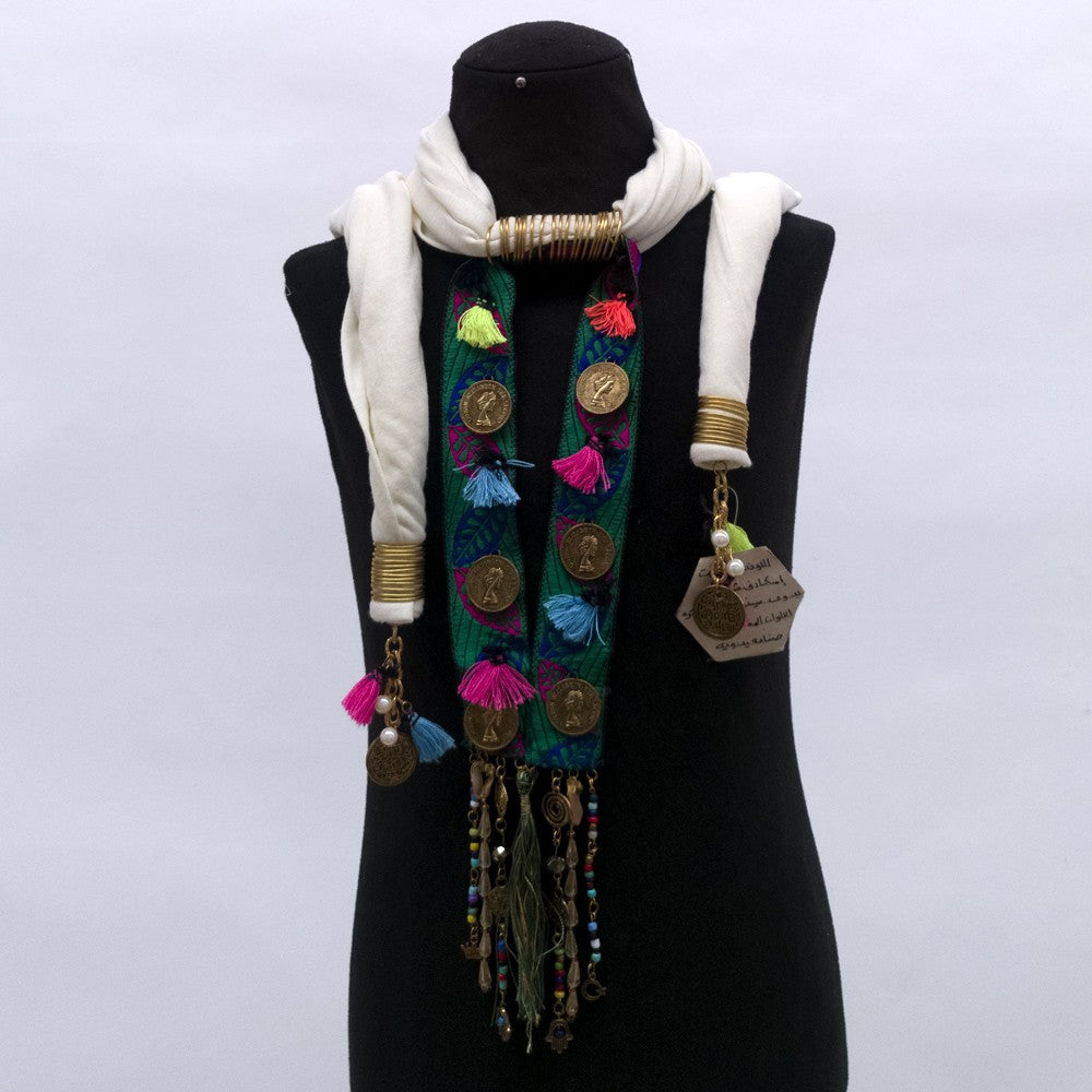 Pañuelo Colgante Mujer Bufanda Collar - Estilo Bohemio - Estilo Egipcio - Modelo nº 9