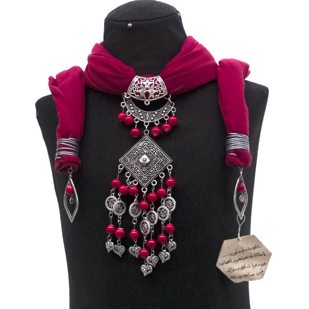 Pañuelo Colgante Mujer Bufanda Collar - Estilo Bohemio - Estilo Egipcio - Modelo nº 10