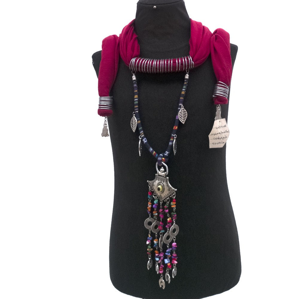 Pañuelo Colgante Mujer Bufanda Collar - Estilo Bohemio - Estilo Egipcio - Modelo nº 12