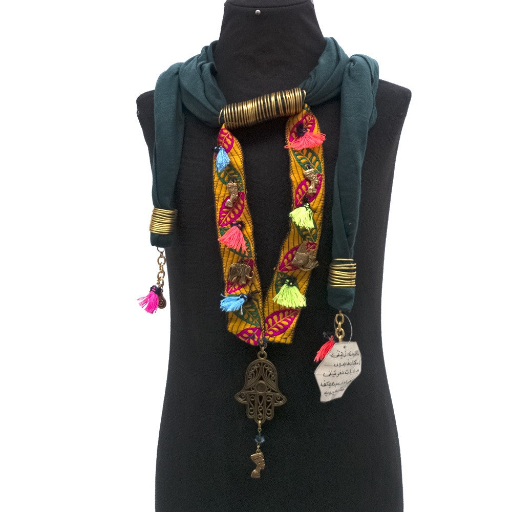 Pañuelo Colgante Mujer Bufanda Collar - Estilo Bohemio - Estilo Egipcio - Modelo nº 13