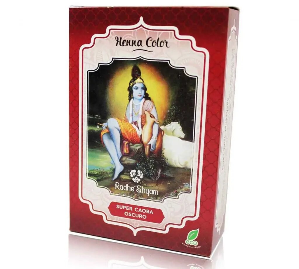 Henna Natural Teñir Pelo - Super Caoba Oscuro-Radhe Shyam-100 gr